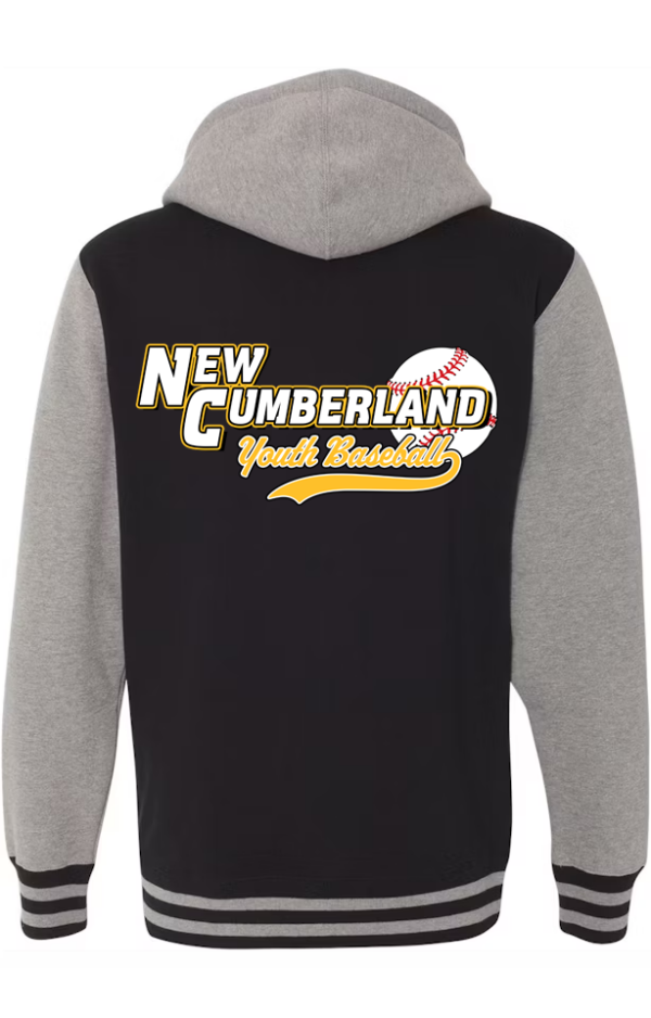 Unisex Varsity Jacket Front Pocket Logo and Full Back Logo - Image 3