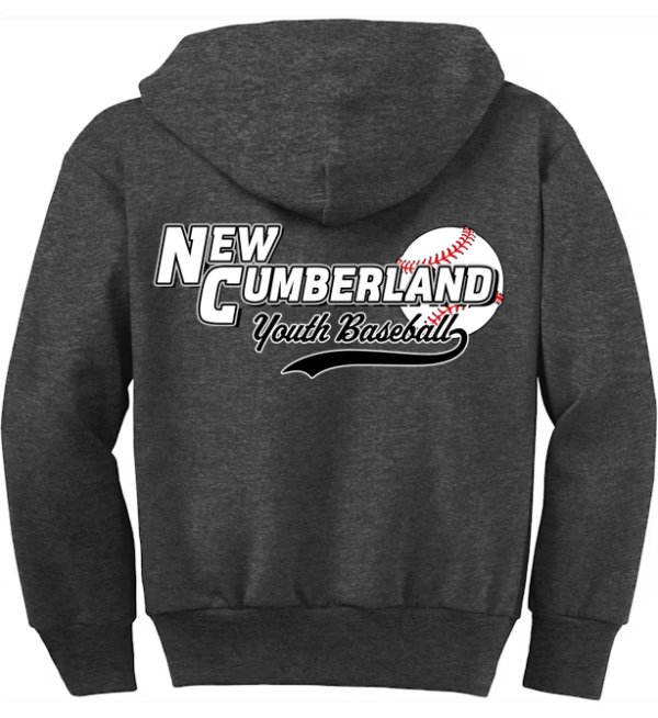 Heather Gray Zip Up Hoodie Youth - Image 3