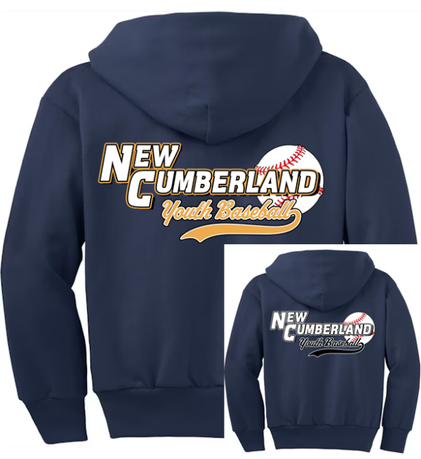 Navy Youth Zip Up Hoodie