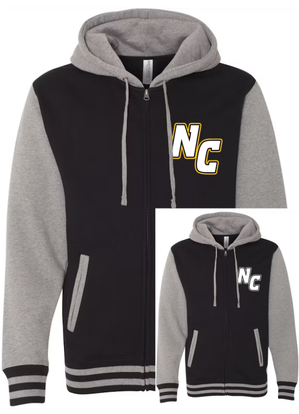 Unisex Varsity Jacket Front Pocket Logo and Full Back Logo